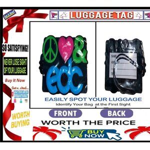 ✅ EDC Love & Peace ➕🆒 LUGGAGE TAG Name ID SUITCASE LOOP Accessory 💸BUY NOW‼️🟢